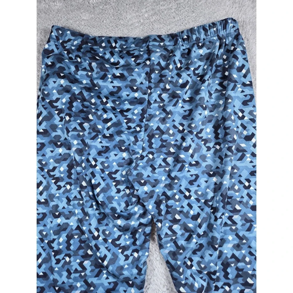Spyder Pajama Pants XL Blue Geometric Print Mens Sleepwear Lounge Drawstring - Picture 3 of 7